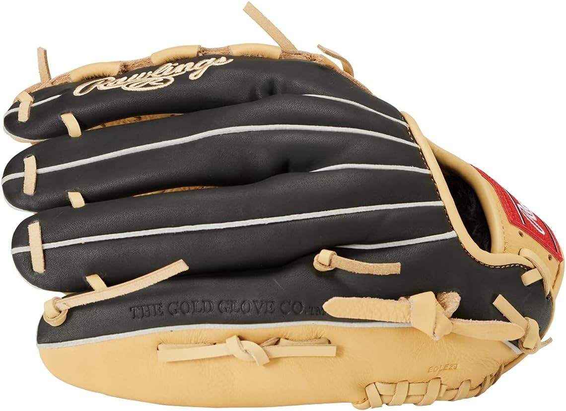 Rawlings Adult General Baseball Softball Combined All-purpose Glove Black Camel 1.25 inches 11.75 inches Right-handed (left-handed)