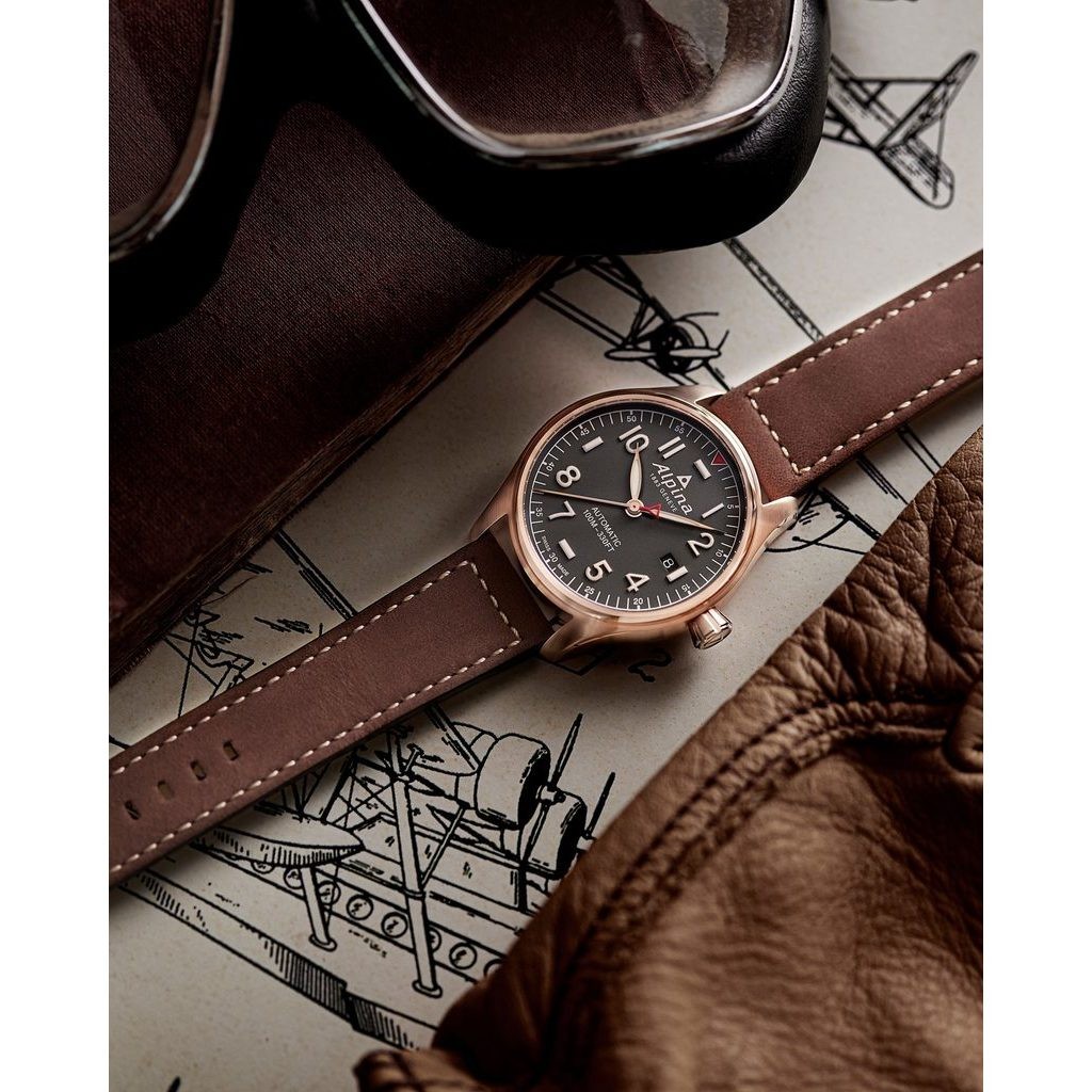 Alpina Automatic AL-525G4S4 STARTIMER PILOT Men's Watch ( นาฬิกาข้อมือผู้ชายระบบออโตเมติก )