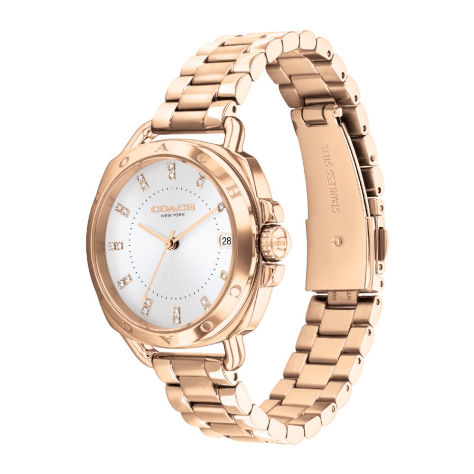 COACH TATUM รุ่น CO14504158 นาฬิกาข้อมือผู้หญิง สายสแตนเลส สีโรสโกลด์ หน้าปัด 34 มม.
